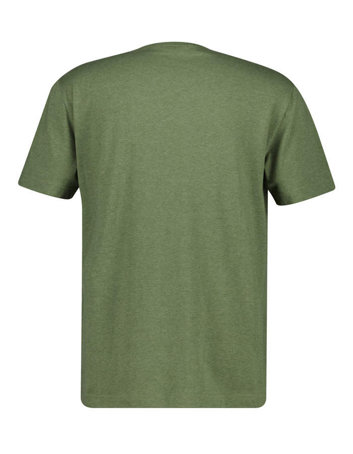Regular fit T-shirt met geborduurd borstlogo in dark cactus