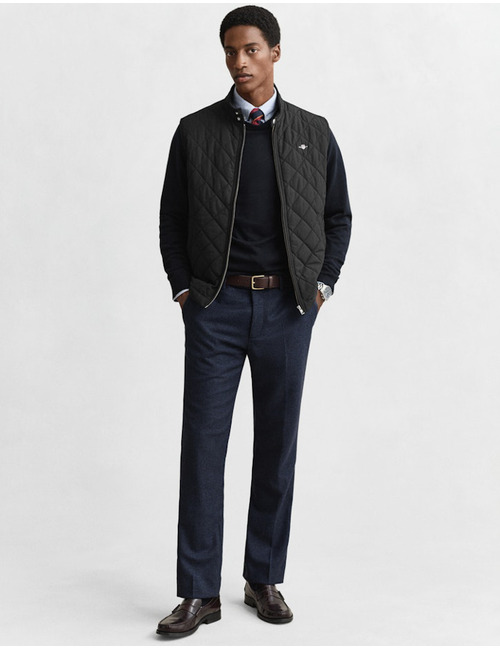 Katoenen trui met ronde hals en regular fit in evening blue