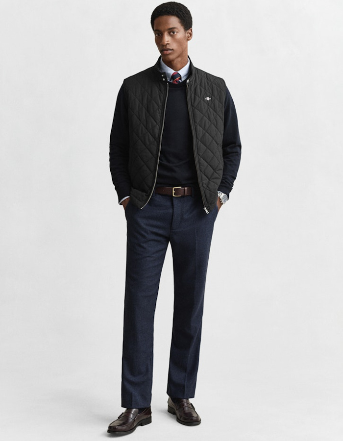 Katoenen trui met ronde hals en regular fit in evening blue