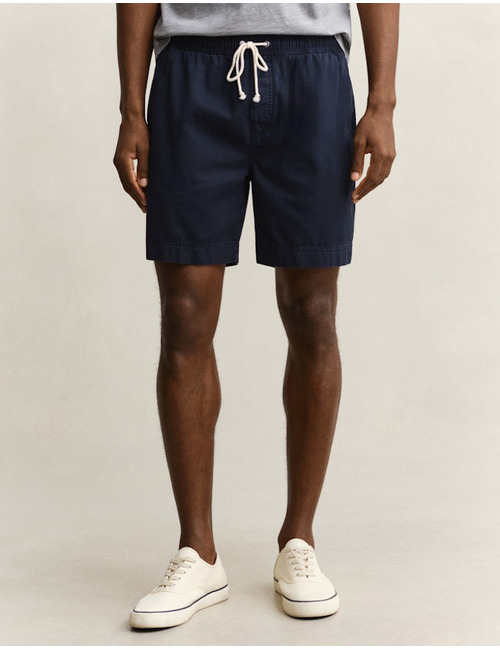 Regular fit sunfaded short met trekkoord in evening blue