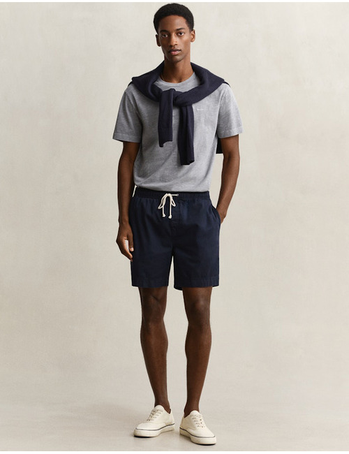 Regular fit sunfaded short met trekkoord in evening blue