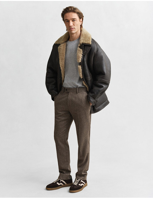 Regular fit T-shirt met geborduurd borstlogo in grey melange