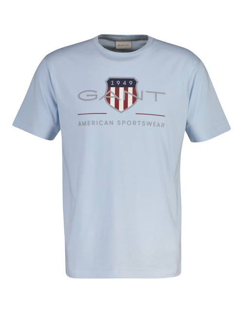Regular fit T-shirt met archive schildprint in fresh blue