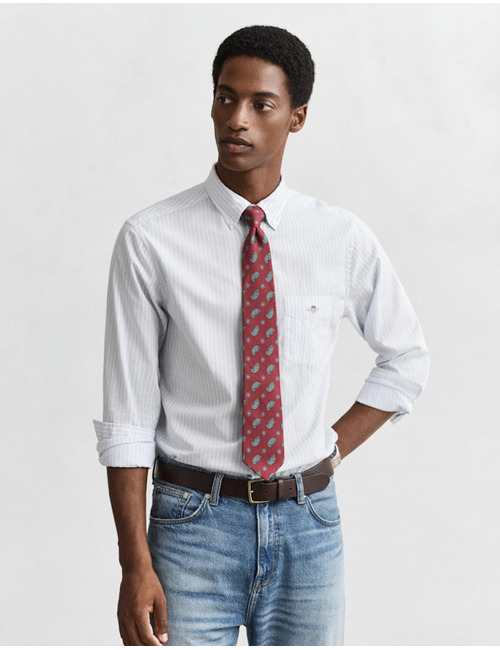 Poplin hemd met strepen in light blue