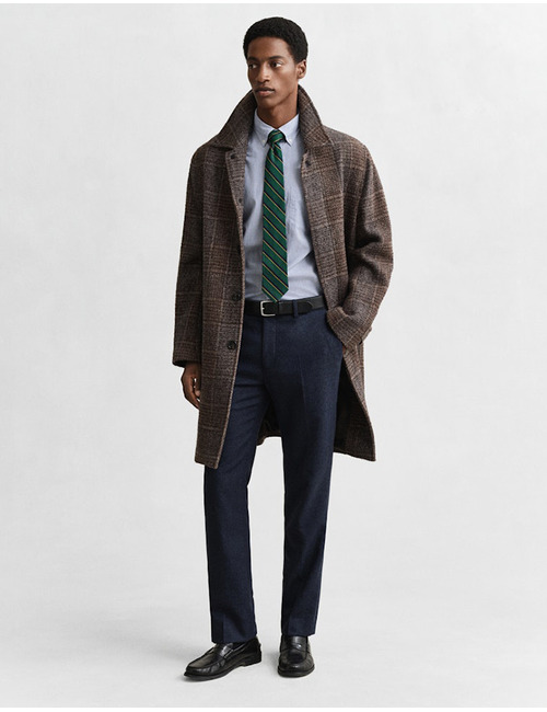 Poplin hemd met bankerstrepen in college blue