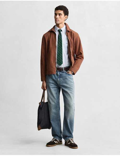 Regular fit poplin hemd met button-down kraag in light blue