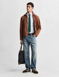 Regular fit poplin hemd met button-down kraag in light blue