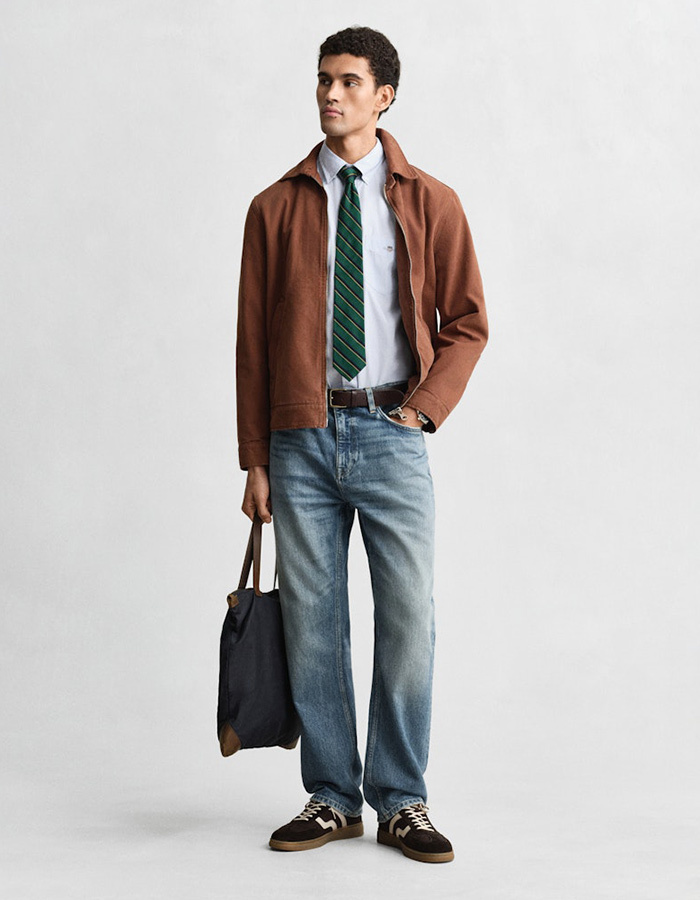 Regular fit poplin hemd met button-down kraag in light blue