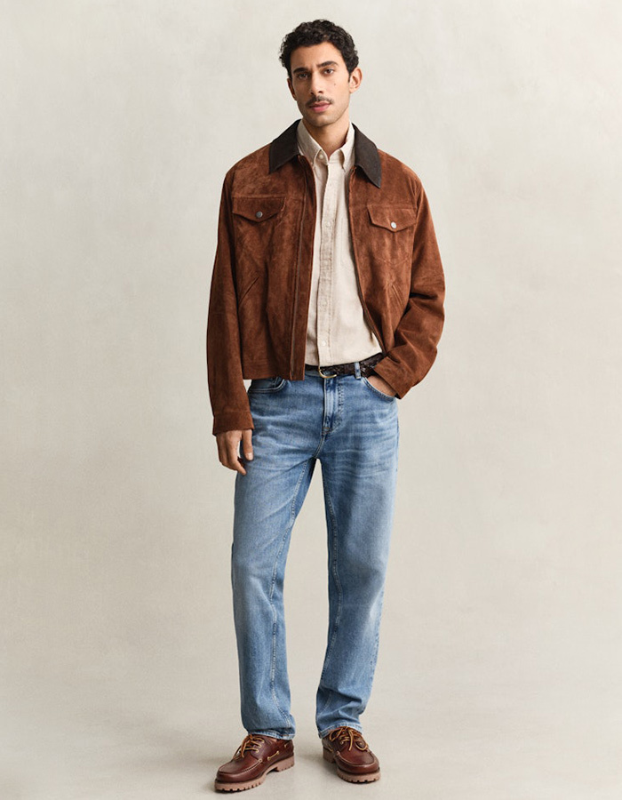 Overhemd van linnenmix met button-down kraag en regular fit in oat beige