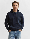Regular fit hoodie met borstlogo in evening blue