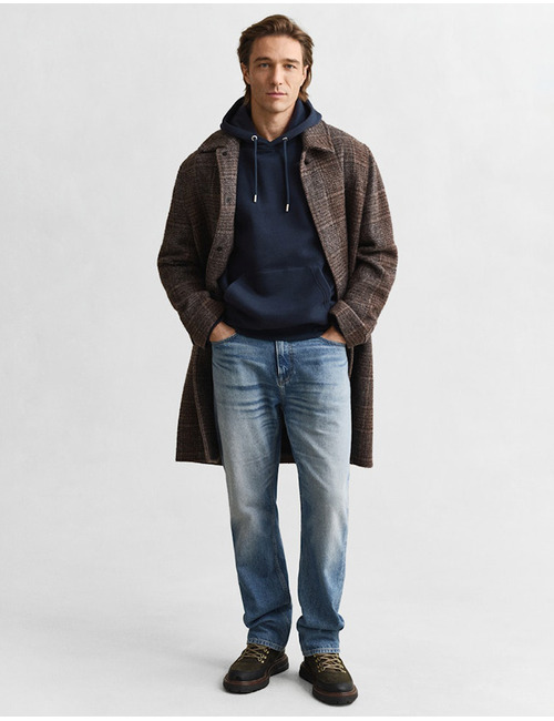 Regular fit hoodie met borstlogo in evening blue