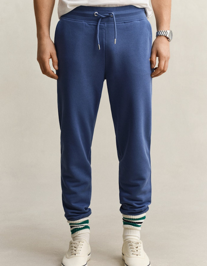 Regular fit joggingbroek met elastische taille in vintage blue