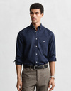 Regular fit poplin hemd met button-down kraag in marine
