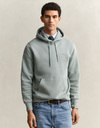 Regular fit hoodie met borstlogo in ceramic grey
