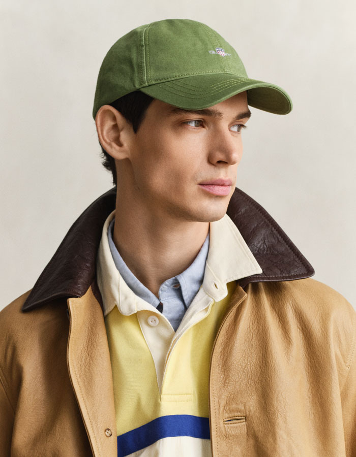 Shield cotton twill cap in herb green