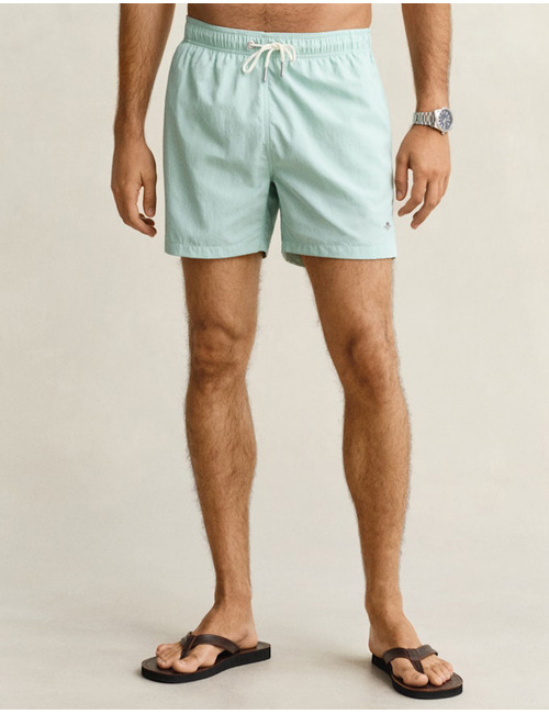 Zwemshort met regular fit in washed turquoise