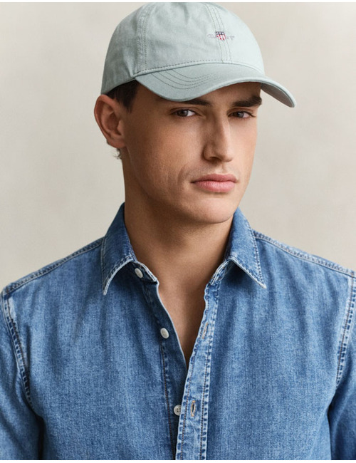 Shield sunfaded cap in washed turquoise