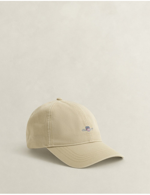 Shield cotton twill cap in oat beige
