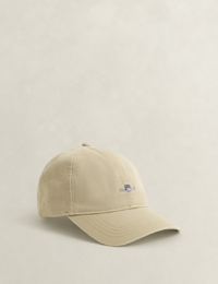 Shield cotton twill cap in oat beige
