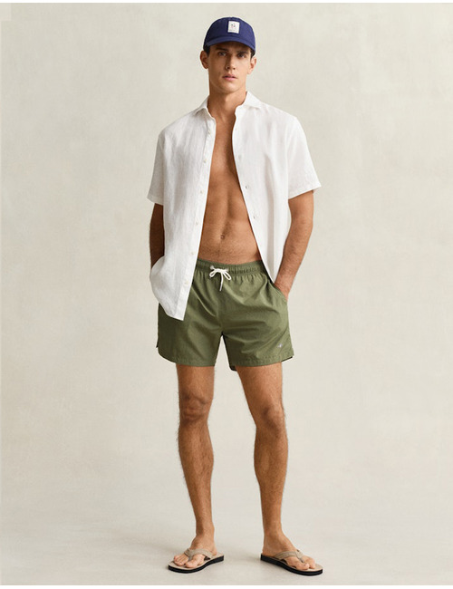 Zwemshort met regular fit in dry herb green
