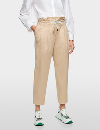 Paperbag broek FAQUS met hoge taille