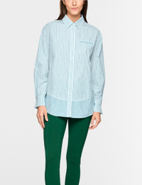 Gestreepte katoenen overhemdblouse