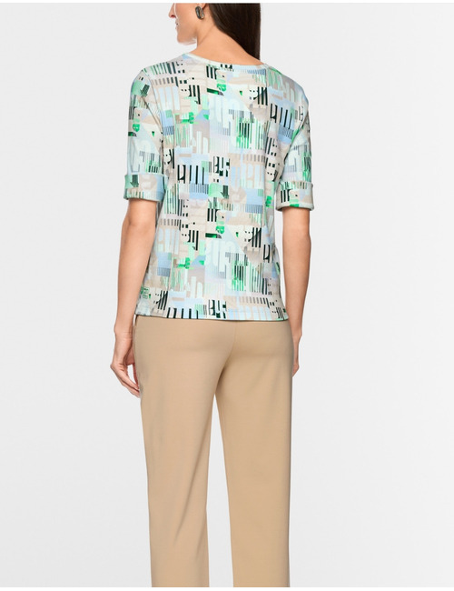 Geribbeld shirt van stretchkatoen