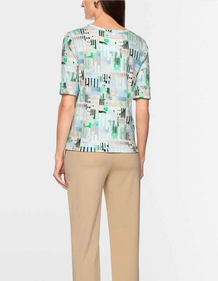 Geribbeld shirt van stretchkatoen