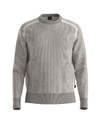 Relaxed fit ribgebreide wollen trui in open grey