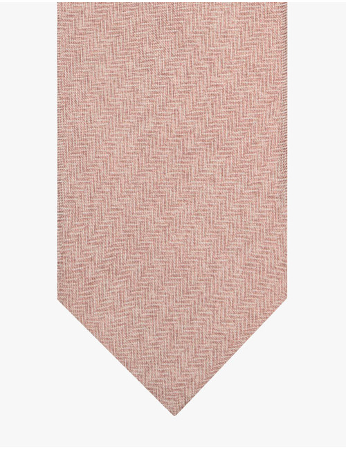 Zijden das met visgraatstructuur in dark pink