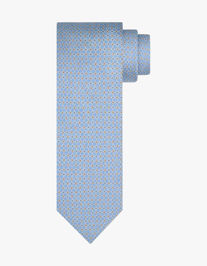 Zijden das met microdessin in light blue