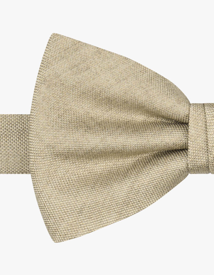 Zijden vlinderdas met fijne structuur in beige