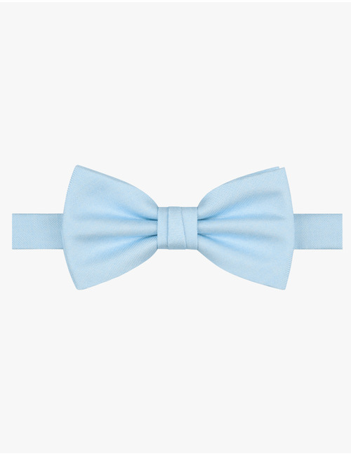 Zijden vlinderdas met fijne structuur in light blue