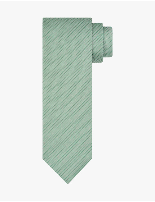 Zijden stropdas met fijn diagonaal motief in green