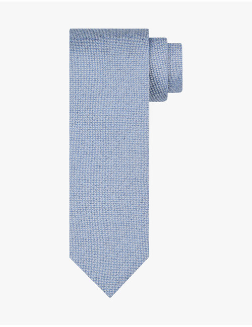 Zijden stropdas met fijne structuur in light blue