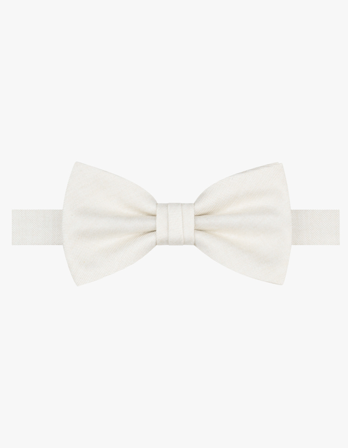 Zijden vlinderdas met fijne structuur in off-white