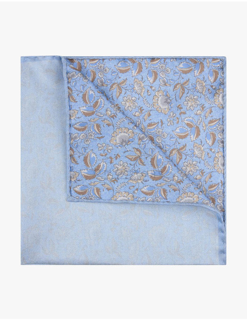 Zijden pochet met bloemenmotief in blue