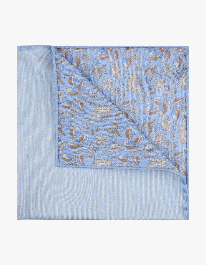 Zijden pochet met bloemenmotief in blue