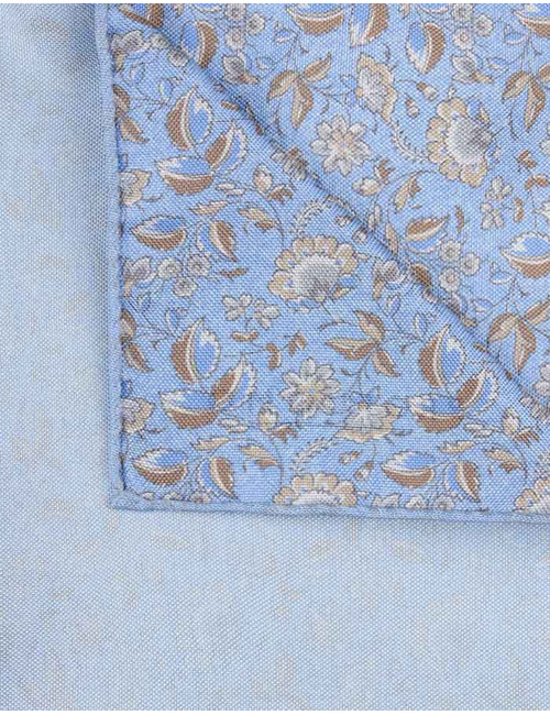 Zijden pochet met bloemenmotief in blue