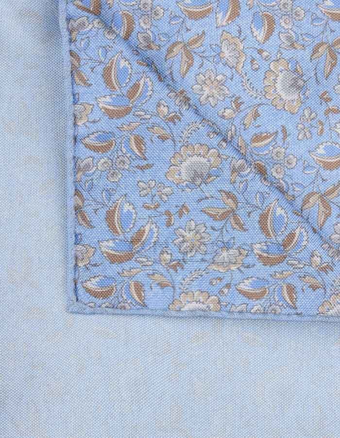 Zijden pochet met bloemenmotief in blue