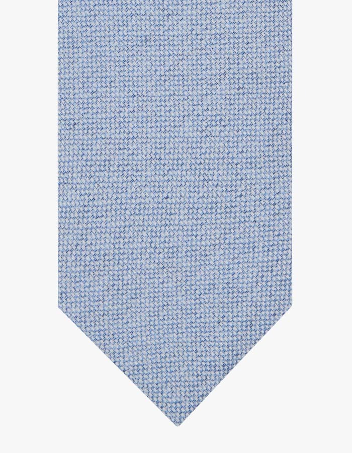 Zijden stropdas met fijne structuur in light blue