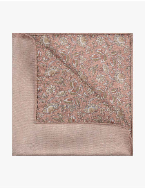 Zijden pochet met bloemenmotief in pink