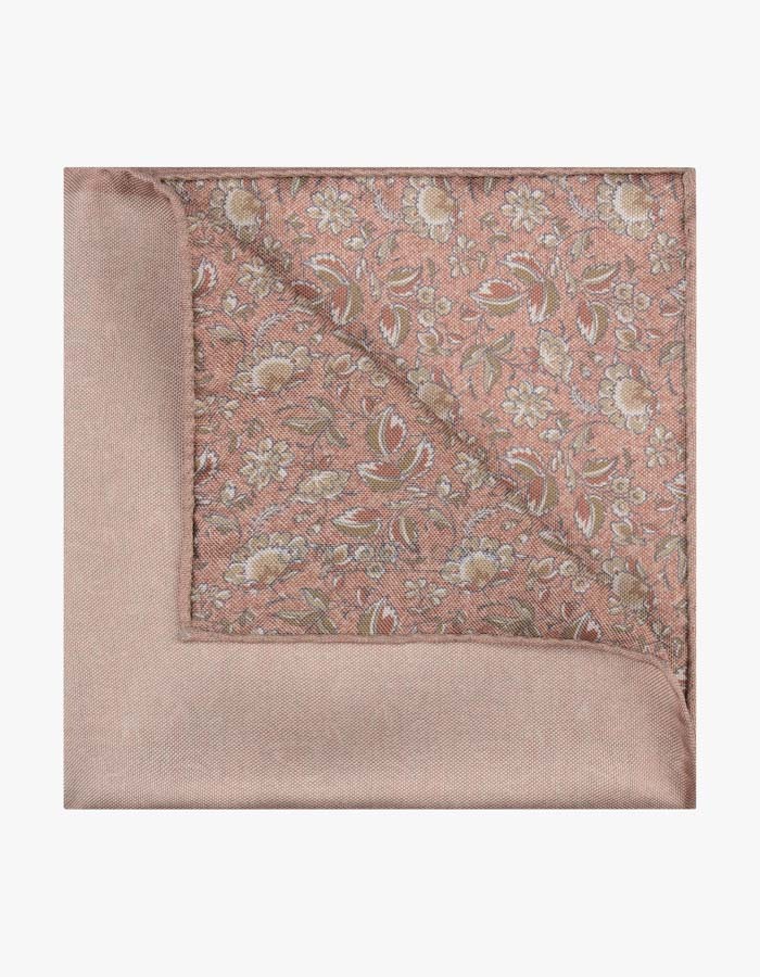 Zijden pochet met bloemenmotief in pink