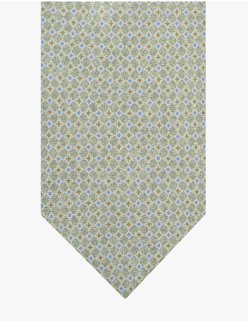 Zijden das met microdessin in groen