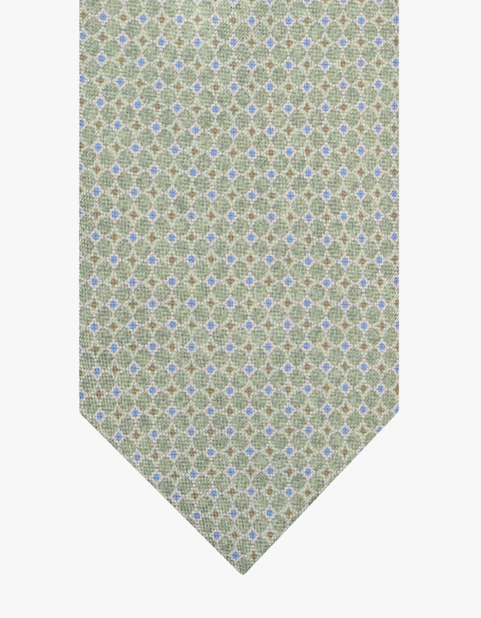 Zijden das met microdessin in groen