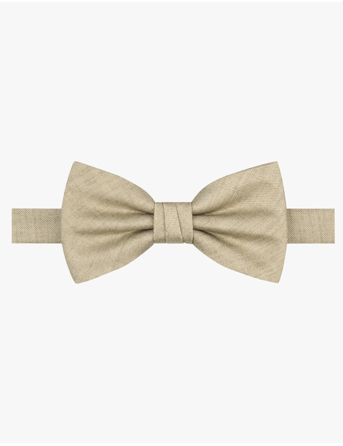 Zijden vlinderdas met fijne structuur in beige