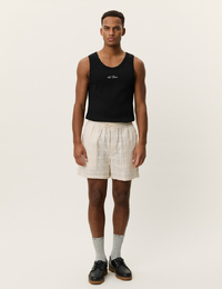 Katoenen shorts met regular fit in ivory