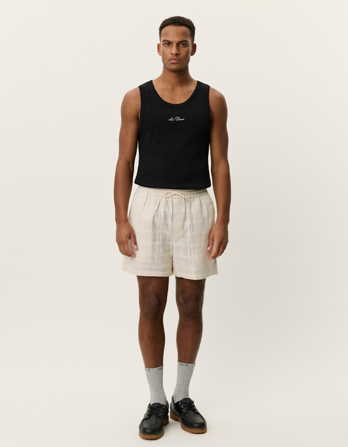 Katoenen shorts met regular fit in ivory