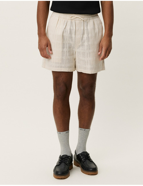 Katoenen shorts met regular fit in ivory