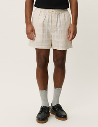 Katoenen shorts met regular fit in ivory